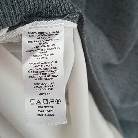 Loft Sweater Mixed Media Split Back Petite Large - Picture 7 of 8